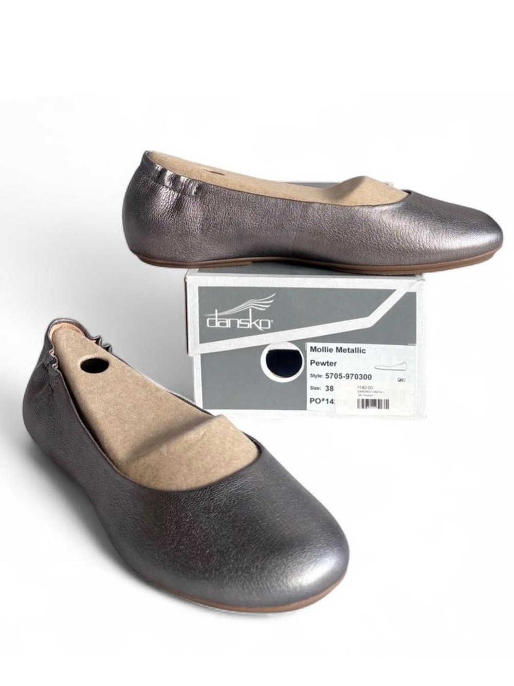 Dansko Metallic Pewter Ballet Flats - Women's
